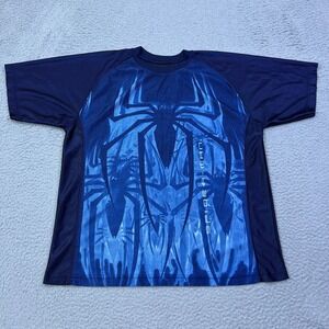VTG Spider-Man 2 Movie Marvel Comics Jersey Shirt Mens XL Blue Y2K 2000 Crew Tee